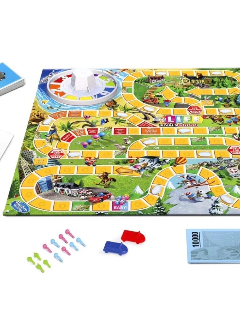 Hasbro The Game of Life Rivals Edition - Red, Yellow, Pink, Blue, Green